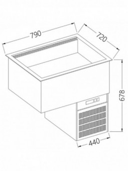 Refrigerated basin element, ventilated, 2x GN 1/1