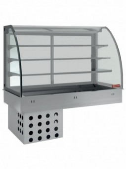 Elément top et vitrine sur 3 niveaux fermée, réfrigérés, ventilés, 5x GN 1/1