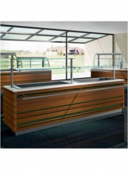 Superstructure with curved glass, double
