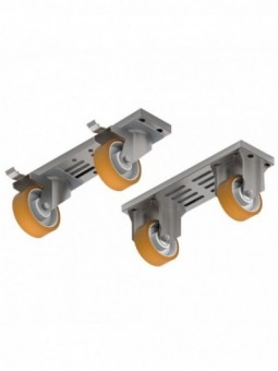 Kit 4 wheels, 2 with brake + 2 omega module 400