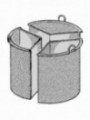 Mand 3 sectoren, 100 liter