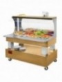 Buffet - Wall refrigerated salad bar, 4x GN1/1-150 (Wood light oak)