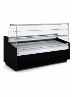Geventileerde vitrinetoonbank, patisserie glas, met reserve – ZWART