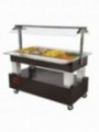 Warming/bain-marie salad bar, 4x GN1/1-150 (wengé wood)