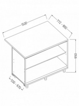 Neutral bar counter units_cashier section