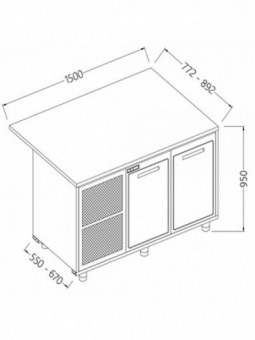 Comptoirs de bar réfrigérés B.T. avec moteur_section caisse