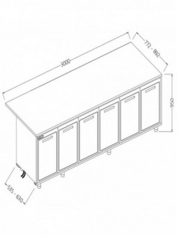 Comptoirs de bar réfrigérés T.N. avec moteur à distance_section caisse