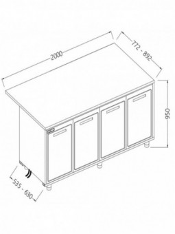 Comptoirs de bar réfrigérés T.N. avec moteur à distance_section caisse