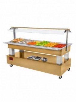 Buffet - Refrigerated salad bar, 6x GN1/1-150 (Wood light oak)