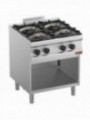 Gas range 4 burners, on open cupboard