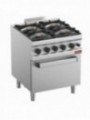 Gas range 4 burners, with oven GN 2/1