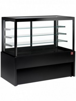 Panoramische gekoelde uitstaltoonbank, geventileerd, 4 niveaus, zonder reserve - ZWART