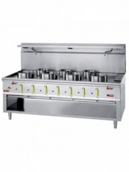 Wok stove 7 burners with water curtain