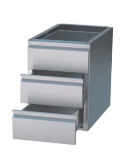 Bloc 3 tiroirs GN 1/1 (table prof. 700 mm)