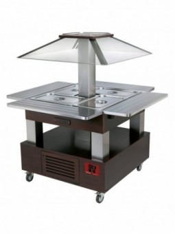 Island Buffet - Refrigerated salad bar, 4x GN1/1-150 (Wengé wood)