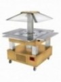 Island Buffet - Refrigerated salad bar, 4x GN1/1-150 (Wood light oak)