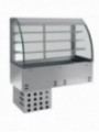 Elément cuve et vitrine sur 3 niveaux ouverte (avec rideau), réfrigérées, ventilées, 3x GN 1/1
