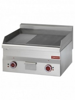 Electric cooking plate, 2/3 flat and 1/3 ribbed -Top-