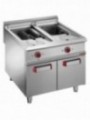 Electric fryer 2 tanks 18 liters on closed cupboard
