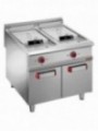 Electric fryer 2 tanks 21liters on closed cupboard