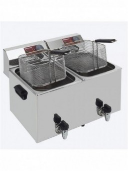 Electric table top fryer 2x 8 liters + tap