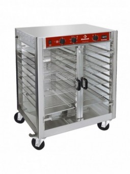 Cupboard for rotary rotisserie, on wheels
