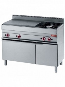 Gas range with cooking hob, 2 burners, gas oven, neutral cupboard