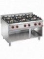 Gas stove 6 burners, open cupboard