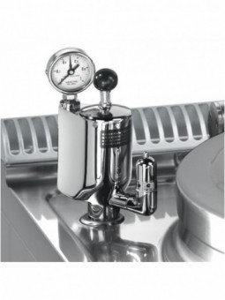 Gas boiling pan, 100-liter tank, indirect heating, on cupboard