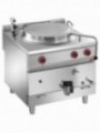 Gas boiling pan, 150-liter tank, indirect heating, on cupboard