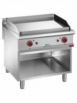 Smooth gas fry top, module 1/1, open cupboard