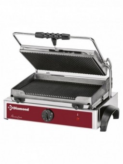 Electric panini grill MEDIUM, ribbed plates