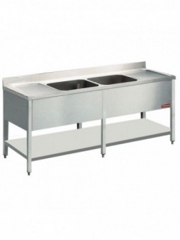 Spoeltafel met 2 kuipen en 2 druipvlakken
