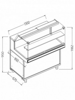 Neutrale vitrine voor snacks_lage ruiten