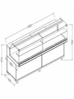 Vitrines neutres pour snacks_vitres basses
