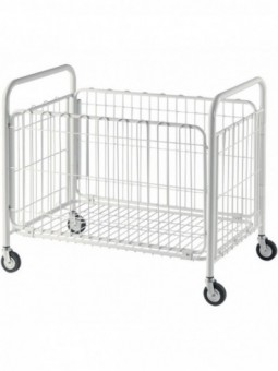Laundry basket on castors, folding stool