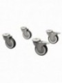 Kit 4 "galvanized" swivel castors, 2 with brakes
