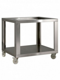 Imitation stainless steel" support for 2x GL4/33, wheels, 2 with brakes