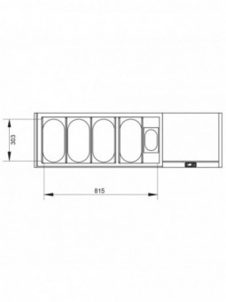 Refrigerated structure GN 4x1/3, 1x1/9, with lid