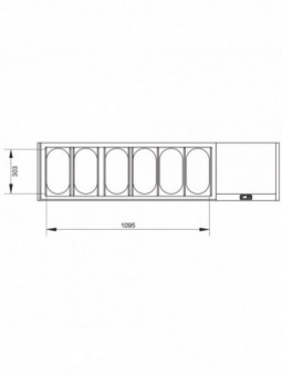 Refrigerated structure GN 6x1/3, with right glass