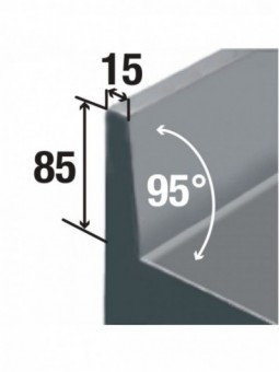 work table 90° corner edge