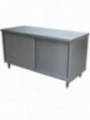 Table on neutral cupboard, sliding doors, "pass through"