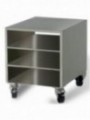 Support in stainless steel for vacuum machine, on wheels, removable