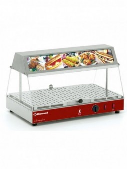 Heated display case with luminous sign