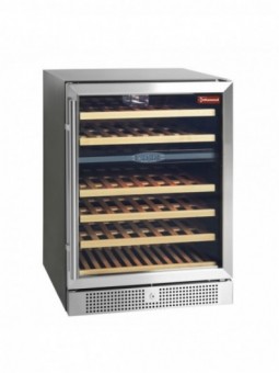 Wijnkast vitrine, geventileerd, 160 Lt., 2 T°, BLACK