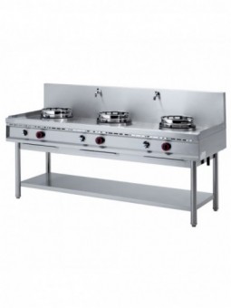 Gas wok stove, 3 fires (13 kW)