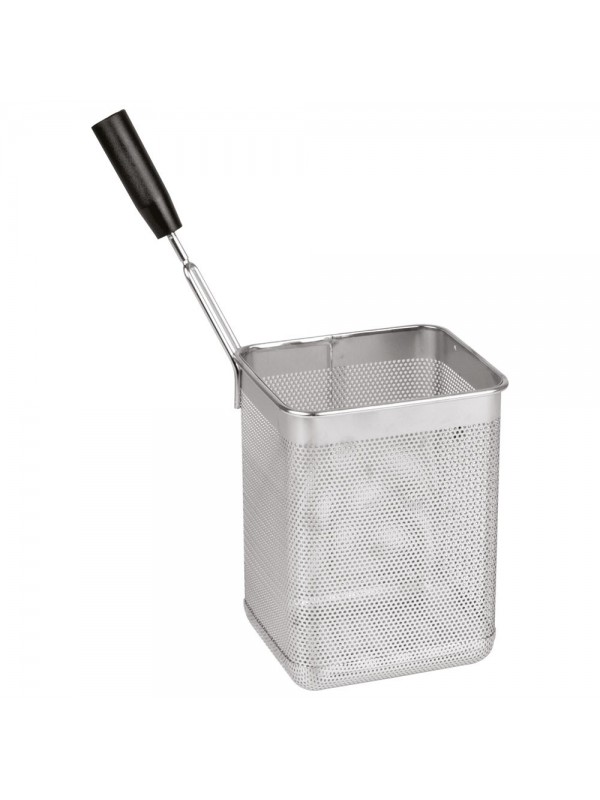 Basket for pasta cooker, lateral handle (left)