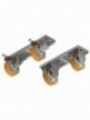 Kit 4 wheels, 2 with brake + 2 omega module 400