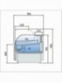 Ventilated counter display, with low glass, with storage - BLACK