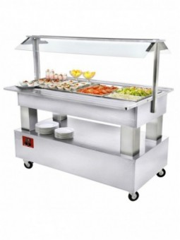 Buffet - Refrigerated salad bar, 4x GN1/1-150 (white wood)